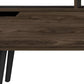 54" Dark Brown Wood Enclosed and Open Storage TV Stand