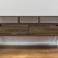 54" Dark Brown Wood Enclosed and Open Storage TV Stand