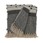 52" X 67" Beige and Black Woven Wool Throw Blanket