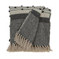 52" X 67" Beige and Black Woven Wool Throw Blanket