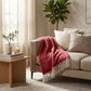 Red Woven Acrylic Solid Color Reversable Throw