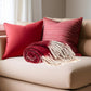 Red Woven Acrylic Solid Color Reversable Throw