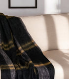 52" X 67" Yellow and Black Woven Acrylic Throw Blanket