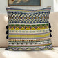 20" Green and Yellow Cotton Throw Pillow With Tassels