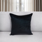 22" Black Cotton Blend Throw Pillow