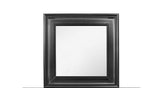38" Gray Square Wood Framed Accent Mirror