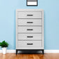 31" White Wood Five Drawer Standard Chest