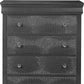 31" Metallic Grey Solid Wood Five Drawer Chest