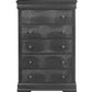 31" Metallic Grey Solid Wood Five Drawer Chest