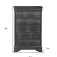 31" Metallic Grey Solid Wood Five Drawer Chest