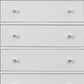 31" Metallic White Solid Wood Five Drawer Chest