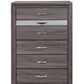 35" Grey Manufactured Wood Six Drawer Chest