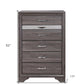 35" Grey Manufactured Wood Six Drawer Chest