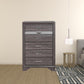 35" Grey Manufactured Wood Six Drawer Chest