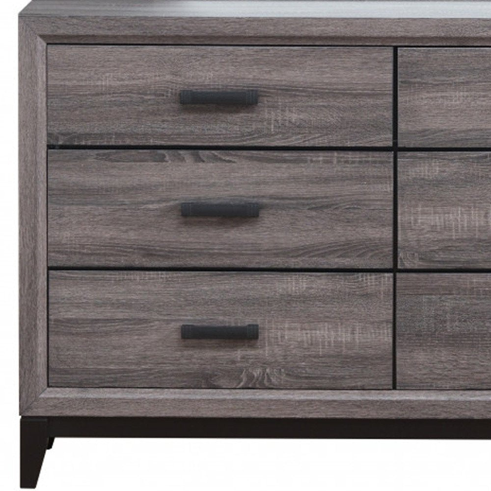 31" Grey Solid Wood Five Drawer Chest