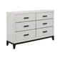 31" White Wood Five Drawer Standard Chest