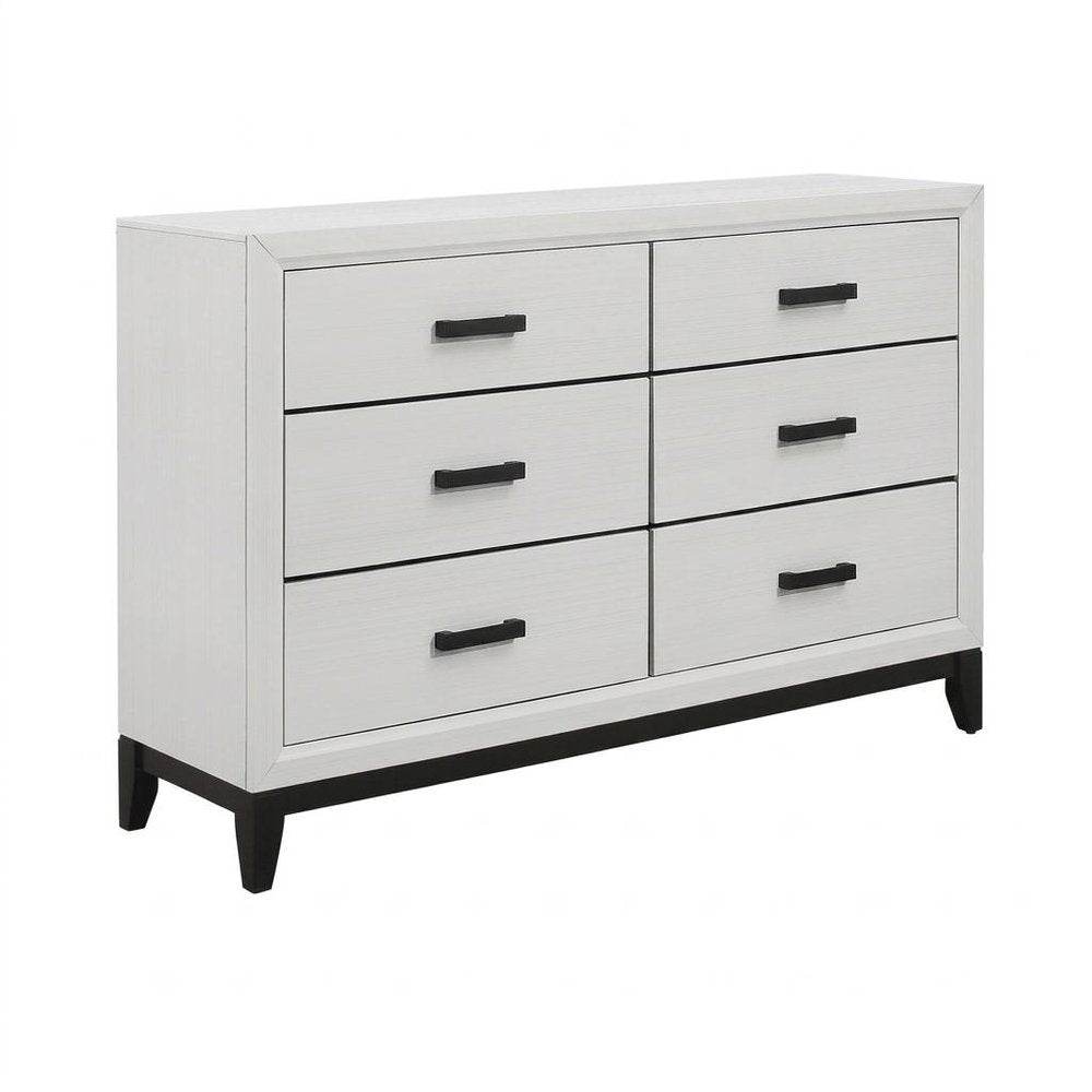31" White Wood Five Drawer Standard Chest