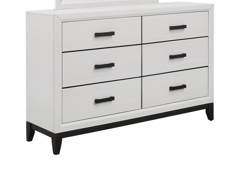 31" White Wood Five Drawer Standard Chest