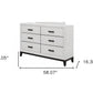 31" White Wood Five Drawer Standard Chest