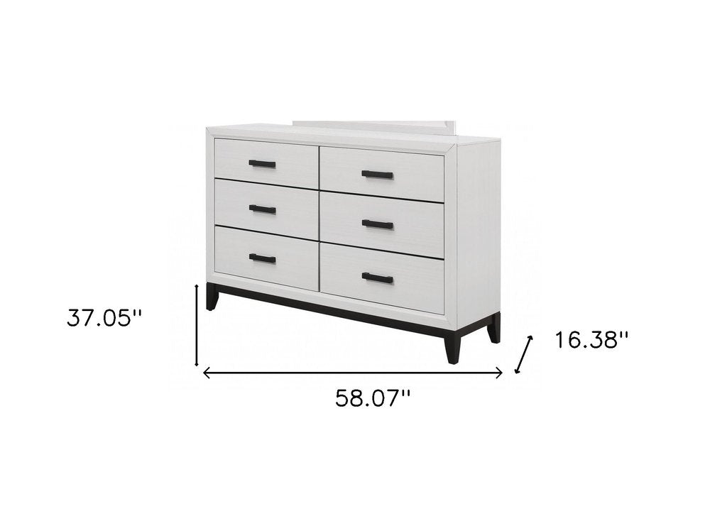 31" White Wood Five Drawer Standard Chest