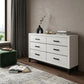 31" White Wood Five Drawer Standard Chest
