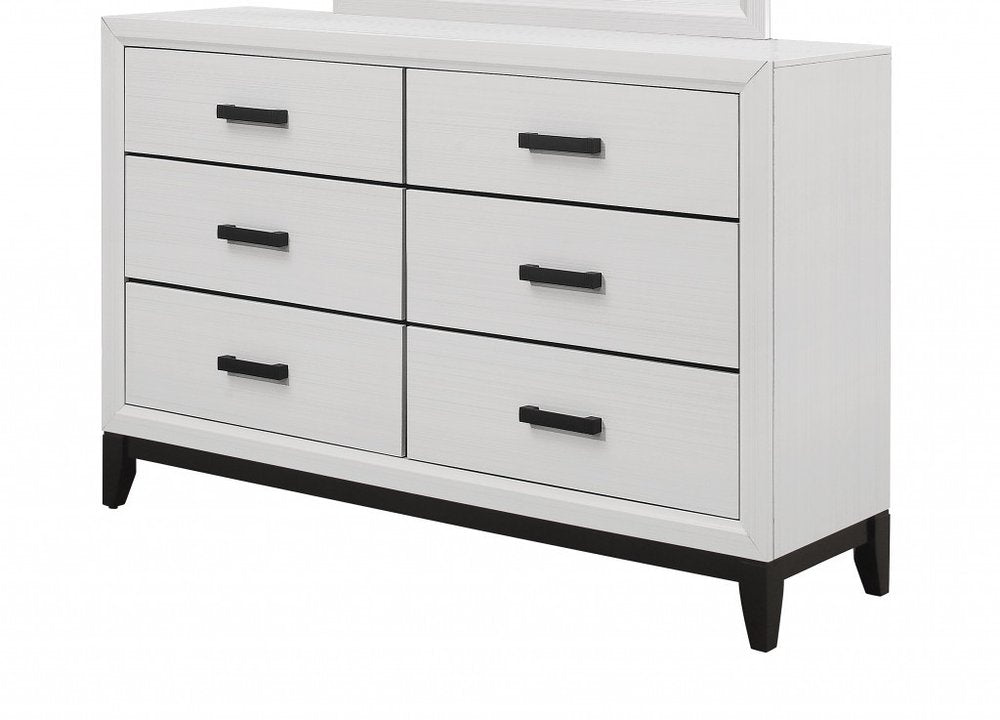 31" White Wood Five Drawer Standard Chest
