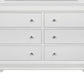 31" Metallic White Solid Wood Five Drawer Chest
