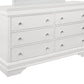 31" Metallic White Solid Wood Five Drawer Chest