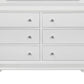 31" Metallic White Solid Wood Five Drawer Chest