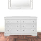 31" Metallic White Solid Wood Five Drawer Chest