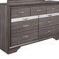 35" Grey Manufactured Wood Six Drawer Chest