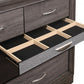 35" Grey Manufactured Wood Six Drawer Chest