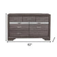 35" Grey Manufactured Wood Six Drawer Chest
