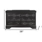 31" Metallic Grey Solid Wood Five Drawer Chest