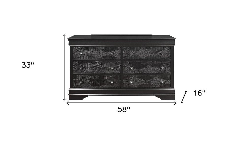 31" Metallic Grey Solid Wood Five Drawer Chest