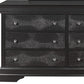 31" Metallic Grey Solid Wood Five Drawer Chest
