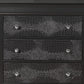 31" Metallic Grey Solid Wood Five Drawer Chest
