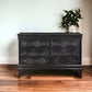 31" Metallic Grey Solid Wood Five Drawer Chest