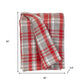 Red Woven Cotton Plaid Throw Blanket