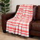 Red Woven Cotton Plaid Throw Blanket