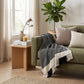 Black and White Woven Cotton Striped Throw Blanket