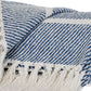 Blue Woven Cotton Striped Throw Blanket