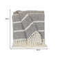 Gray Woven Cotton Striped Throw Blanket