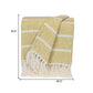 50" X 60" White And Yellow Striped Cotton Woven Throw Blanket