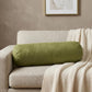 8" X 20" Moss Green Bolster Microsuede Throw Pillow