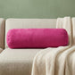 8" X 20" Fuchsia Microsuede Bolster Throw Pillow