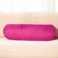8" X 20" Fuchsia Microsuede Bolster Throw Pillow