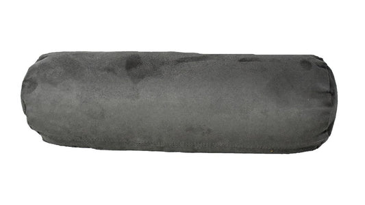 8" X 20" Gray Bolster Microsuede Throw Pillow