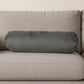 8" X 20" Gray Bolster Microsuede Throw Pillow