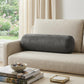 8" X 20" Gray Bolster Microsuede Throw Pillow